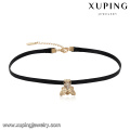 44055 Wholesale fashionable ladies jewelry insect design fly shaped leather choker necklace